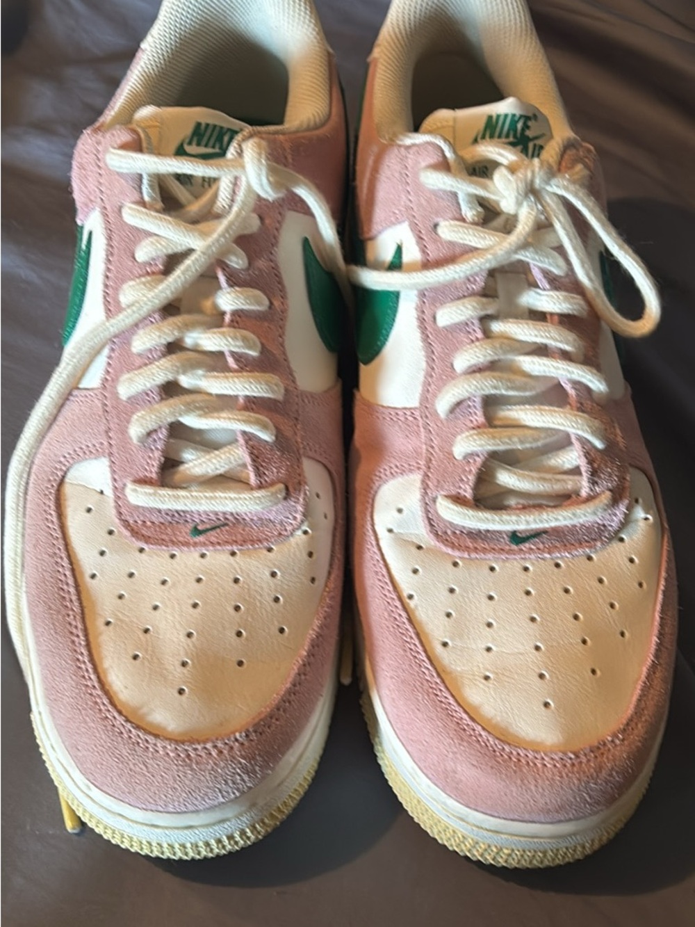 Nike Men’s Low-Top Sneakers in Pink and Green Accents